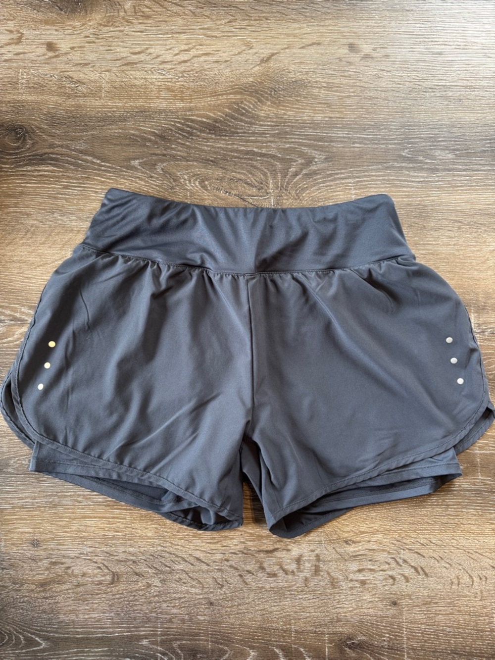 Women's Ksmien Gray Athletic Running Shorts with Reflective Dots  Size M